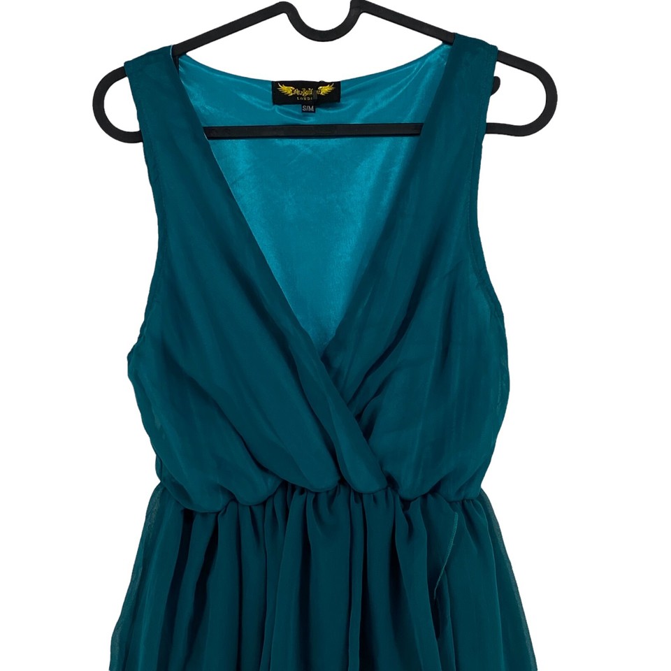 Robe Fit & Flare Rouge à Manches Chute D'eau - Just Blue - Taille Régulière - Neuf Avec étiquettes