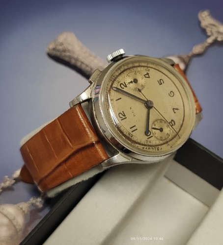 VINTAGE RARE REX CHRONOGRAPH MONOPUSHER MANUAL WIND LANDERON 13 MOVEMENT - Picture 13 of 18