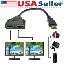 4K HDMI Cable Adapter Male To Dual Female 2.0 Converter 1 in 2 out Y Splitter TV