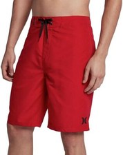Hurley 281484 Men's One and Only Solid 20" Board Shorts, Gym Red, 30