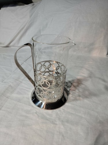 Mid Century Style Coffee, Tea Pitcher, Stainless with Removable Glass as shown - Picture 3 of 8