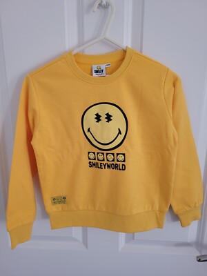 New SMILEY WORLD Happy Face Unisex Yellow Cotton Sweatshirt