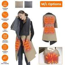 Electric Heated Blanket Winter Heated Poncho Shawl Wrap Throw Soft Women Warmer