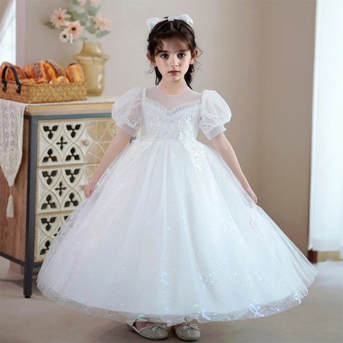 Kid Long Gown Piano Costume Baby Girl Evening Party Princess Dress Girl Dress - Picture 4 of 14
