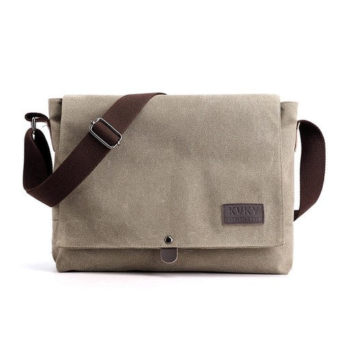 Men's Retro Shoulder Bag Satchel Canvas School Crossbody Laptop Messenger Bags - Picture 13 of 16