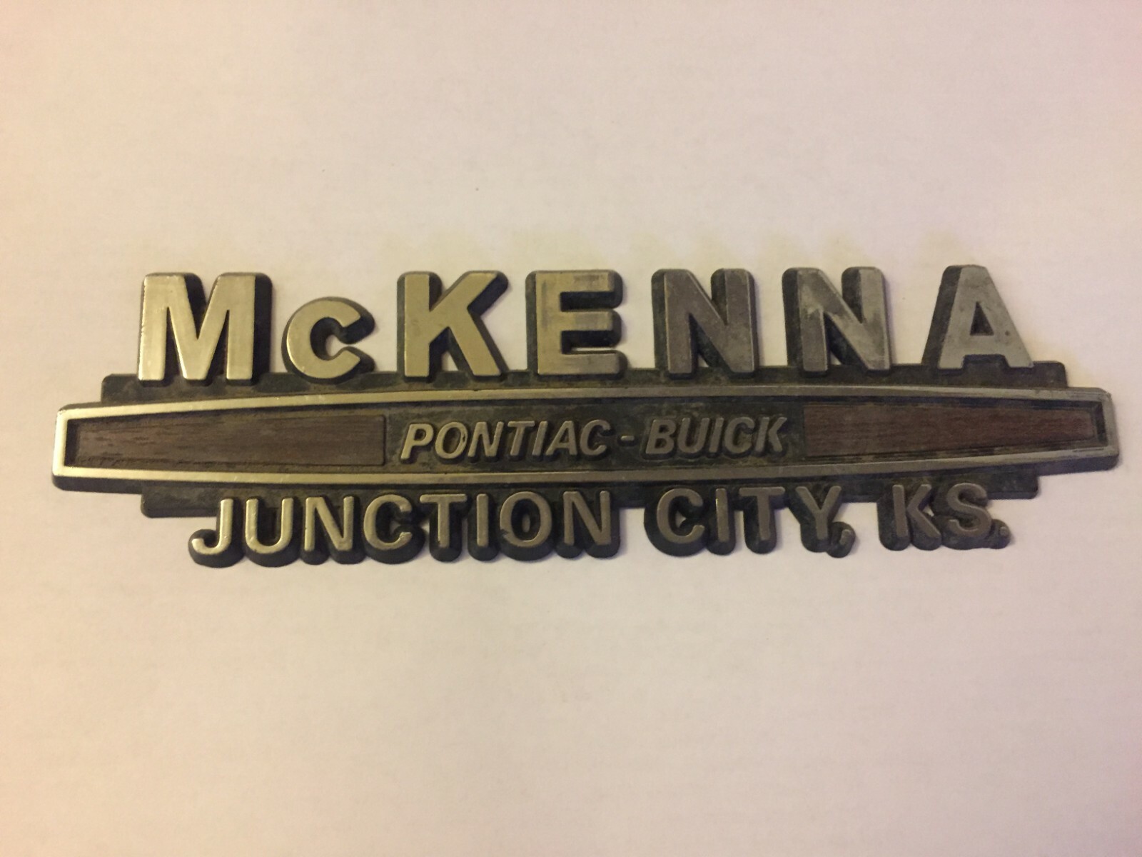 Plastic McKenna Pontiac Buick Junction City, KS Car Dealership Emblem
