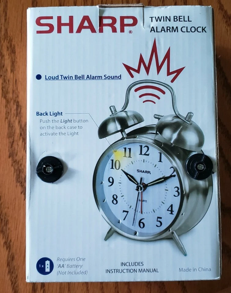 SPC800 SHARP TWIN BELL TOUCH ACTIVATED BACK LIGHT ALARM CLOCK  NIB - Image 3 of 4