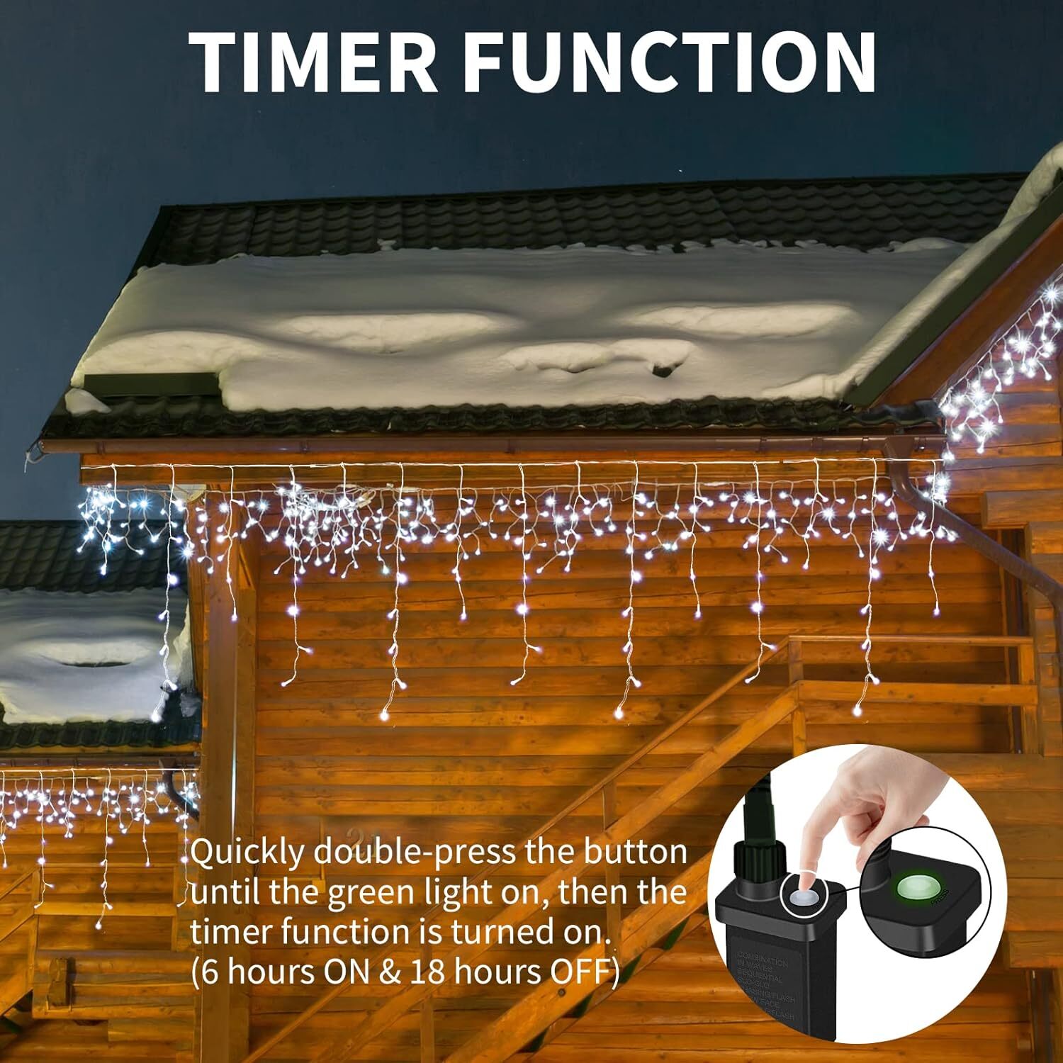 Dalugo Icicle Lights Outdoor, 7.5M 240 LED Cool White Outdoor Christmas