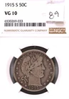 1915-S Barber Silver Half Dollar NGC VG-10 #9-033
