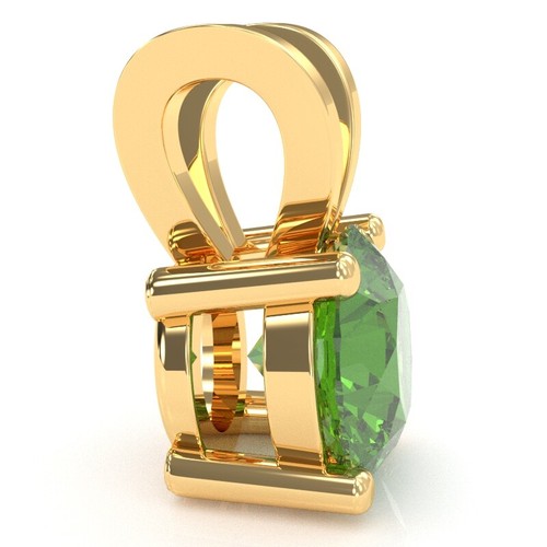 Peridot Solitaire Pendant In 14k Solid Gold - Picture 20 of 20