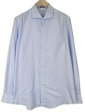 Suitsupply Men's Formal Shirt 46/18 Extra Slim Blue Cotton Striped