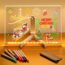 LED Note Board with Colors, Light Up Acrylic LED Message Board, Glowing Acryl...