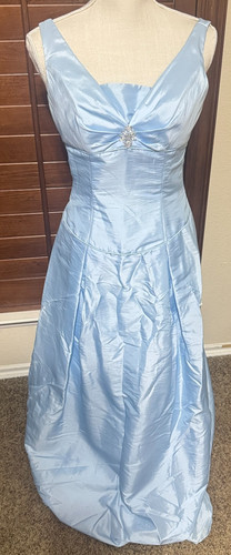 Powder Blue Prom Dress Princess Cinderella sz 6/8 Baylia designs Y2K Taffeta