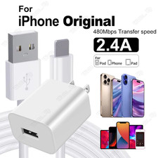 USB Fast Charging Cable Wall Charger Block For iPhone 6 7 8 X XR XS 11 12 13 14