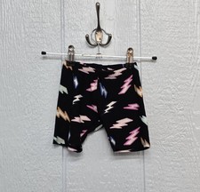 NWT 3/4 Dot Dot Smile Kids Black Lightning Print Stretch Kick Shorts