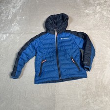 Columbia Jacket Youth 2XS Blue Hooded Puffer Omni-Heat Full Zip Outdoors