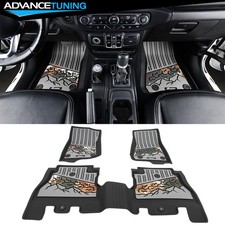 Fits 18-25 Jeep Wrangler Jl Unlimited Tpe Floor Mats Black Gray W Camouflage