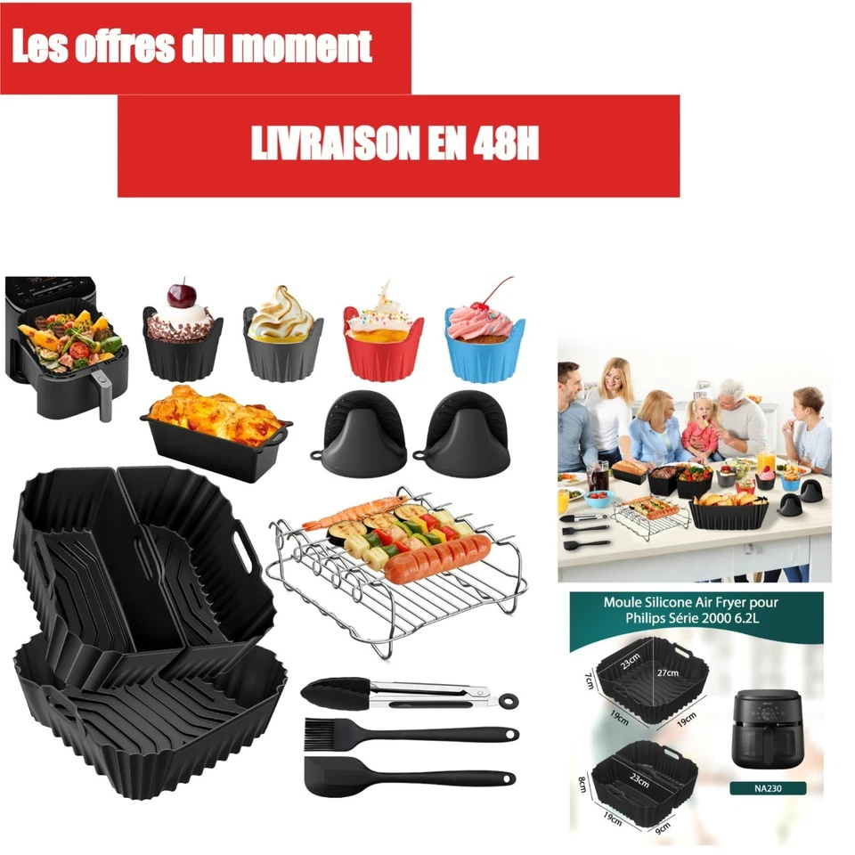 Moule à Pain en Silicone - Accessoires Air Fryer pour Philips 2000 6.2L - Photo 1/4