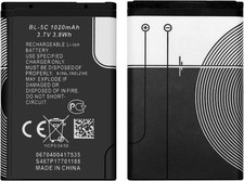 2 Pack BL 5C Rechargeable Battery 1020mAh for Nokia Household Radio