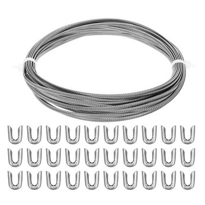 Spiral Stainless Steel Boning with 30 Steel Boning Tips for Corset Lacing 33FT
