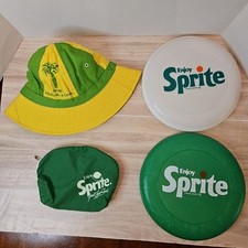 Vntg Sprite Bucket Hat, Zipper Pouch & 2 Colt & Dumont "Discus" NOS