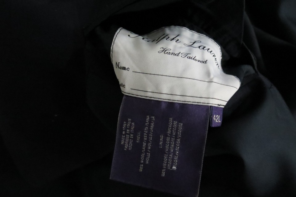 Recan Ralf Recent Ralph Lauren Purple label Italy navy 4 in 2 double breasted 42 L ...