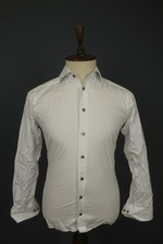 Eton White 100 Cotton Slim Fit Long Sleeve Button Up Dress Shirt Size 38 / 15