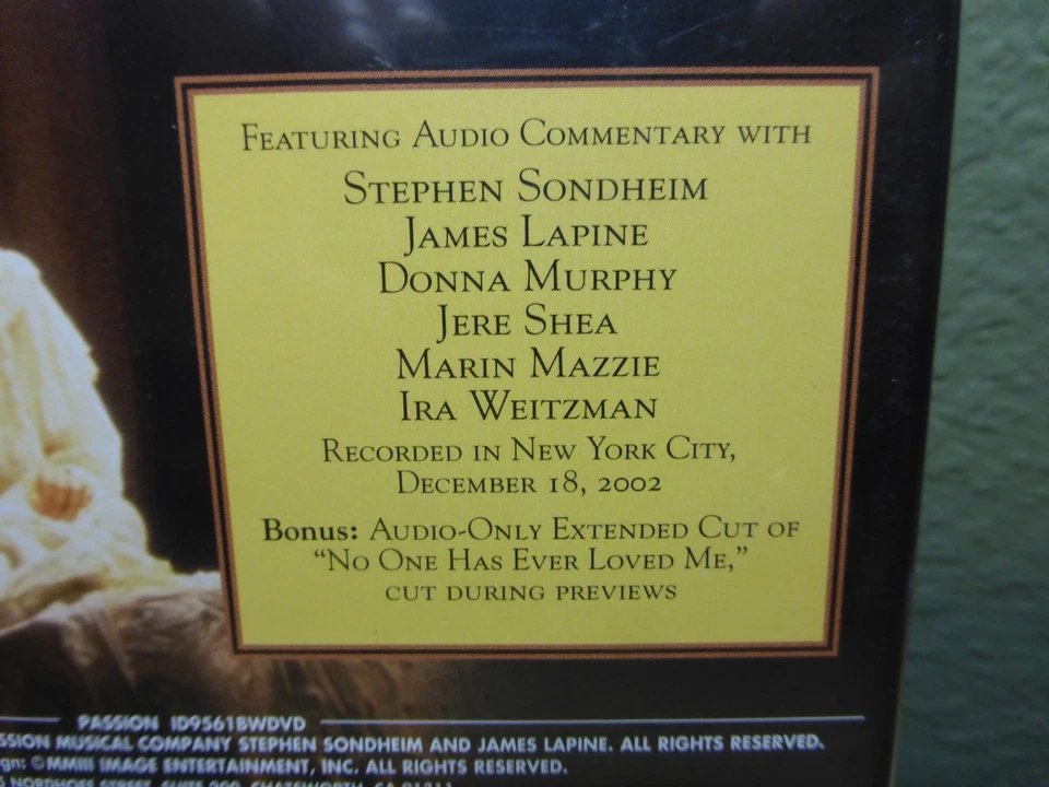 Passion (DVD, 2003) Stephen Sondheim Image Entertainment - Image 3 of 4