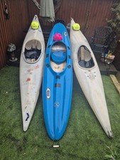 2 White Kayaks and 1 Kayak/Canoo Cross | Used Condition | With Helmets 