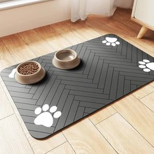 Absorbent Pet Feeding Mat - Waterproof Placemat for Dog  Cat Food Bowls