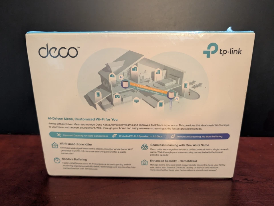TP-LINK Deco X55 AX3000 Whole Home Mesh Wi-Fi 6 System (2-Pack) 4500 Sq. Feet - Image 3 of 4