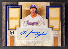 2025 Topps Museum Collection #SPQRA-WL Wyatt Langford Quad Relic Auto Blue /75