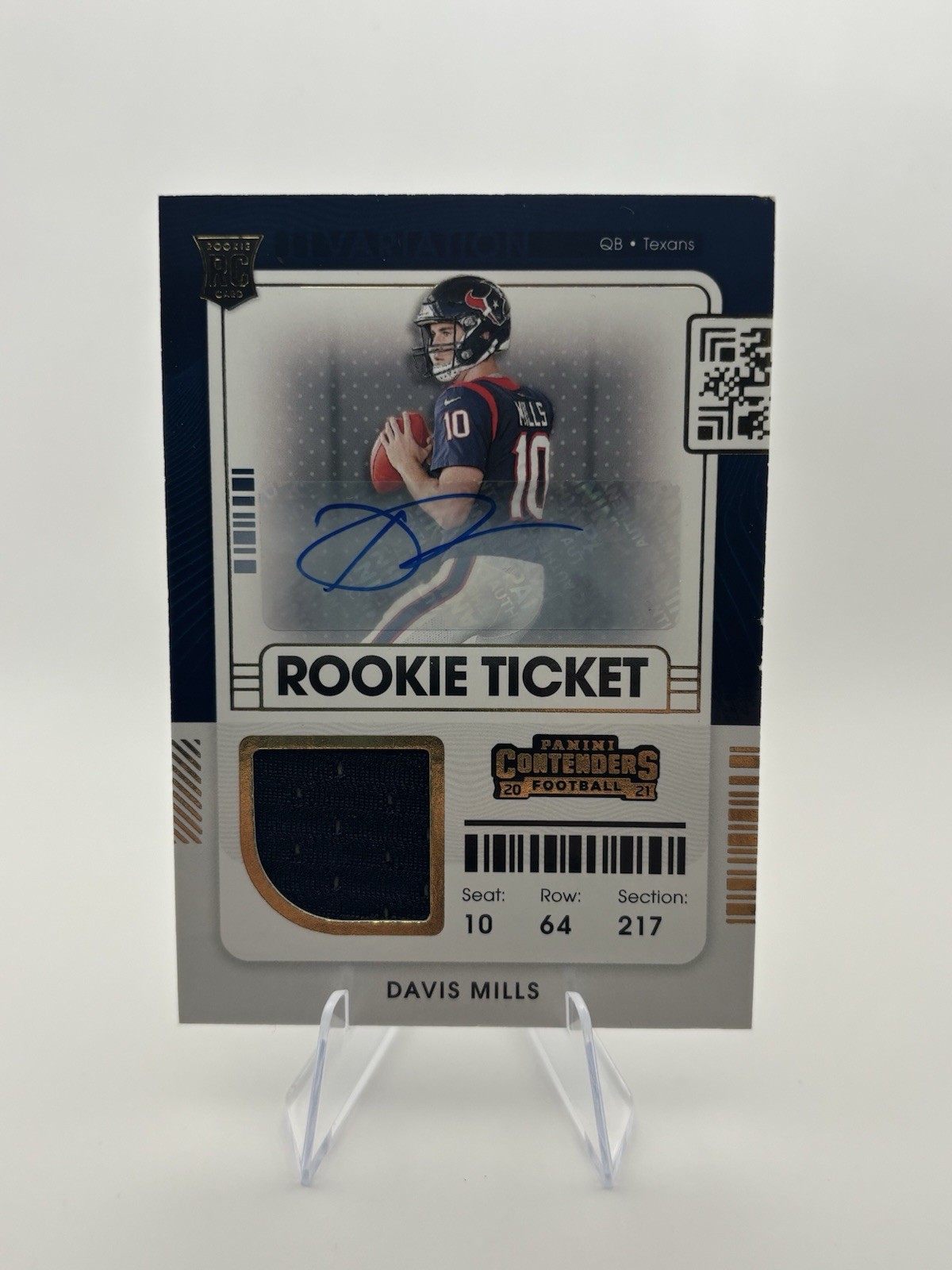 2021 Panini Contenders - Rookie Ticket Variations Davis Mills #RSV-DMI (AU,MEM) 