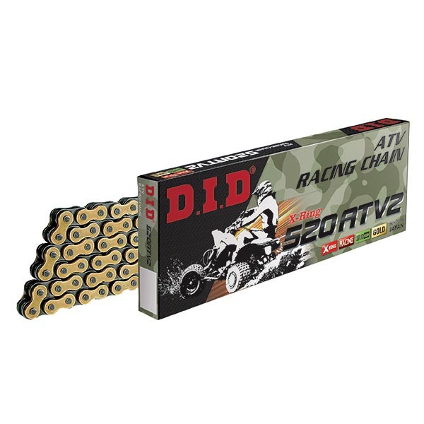 Kette DID 520ATV2 Gold & Black - LäNge: 92 Gitter Mit Kupplung A Klammer FJ-image