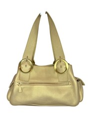 Sondra Roberts Gold Metallic Double strap Shoulder handbag