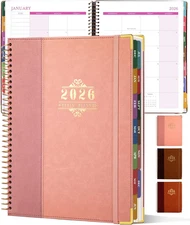 2026 Planner, Weekly and Monthly Calendar Planner Book,Dec 2025 - Dec 2026, Leat