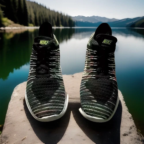 CHAUSSURES DE COURSE/MARCHE NIKE FREE RN « FLYKNIT » HOMME NOIR/VOLT/BLEU TAILLE 9