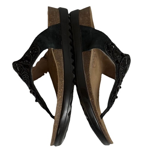Dansko Pamela Damen-Sandalen Größe 7,5 38 EU schwarz Leder Kork mit Schmucksteinen Slipper - Bild 6 von 11