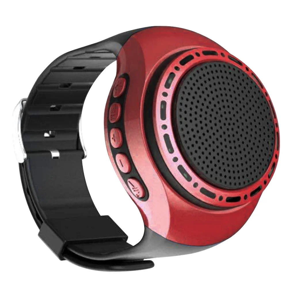 New U6 Wrist Watch Bluetooth Speaker with FM Radio Portable Outdoor Sports 