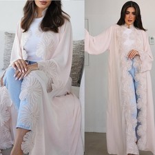 Women Muslim Kaftan Dubai Modest Abaya Open Cardigan Kimono Long Dress Wedding
