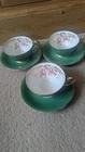 Clarence Bone China Cups And Saucers X 3