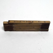 Vintage Durall 72" Golden Rule Folding Carpenter's Ruler Wood 6 Ft made in USA