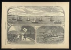 Nov 1861 VTG Civil War Engraving Print ~ Beaufort ~ Battle of Port Royal Sound