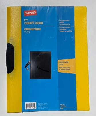Staples Yellow Poly Report Cover with Secure Swing Closure | eBay