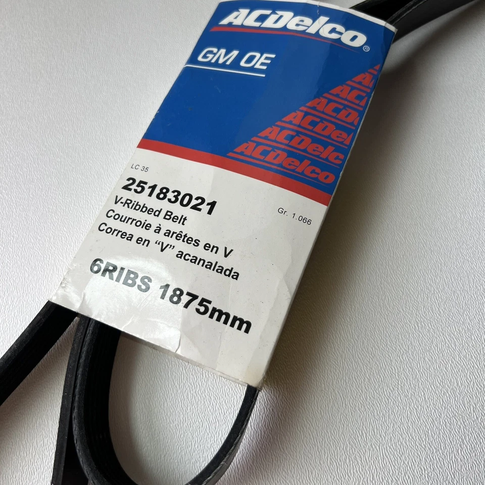 04-11 Chevrolet Aveo 10 PONTIAC G3 Serpentine Correa de ventilador de transmisión 25183021 NUEVO OEM Foto 2 de 4