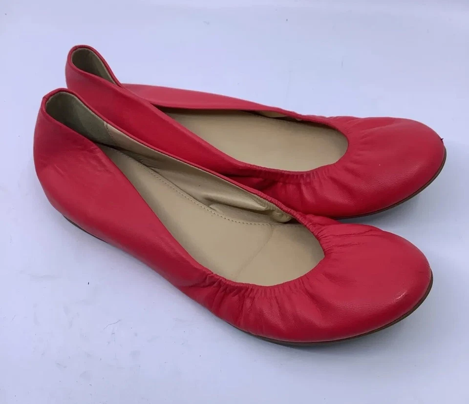 J Crew 橡胶鞋底芭蕾平底鞋 8.5 码缓冲鞋垫隐藏跟三文鱼 — 第 2/4 张图片