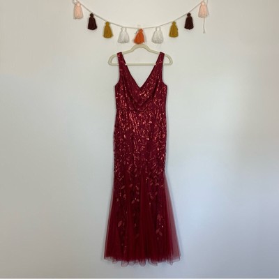 Ever Pretty Sequin Evening Dress Maroon Size 10