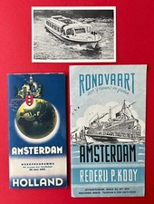 2 x Reise Prospekt + AK 1951 AMSTERDAM und Hafenrundfahrten    ( F24467