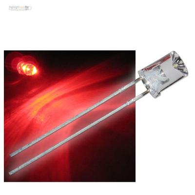 100 x LEDs 5mm konkav rot superhelle Leuchtdioden rote concave LED