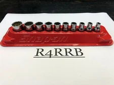 Snap-on Tools USA NEW 10pc 1/4" Drive SAE Shallow 12pt Chrome Socket Set 110TMDY